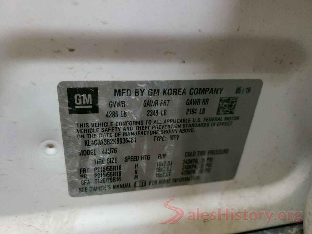 KL4CJASB2KB936461 2019 BUICK ENCORE