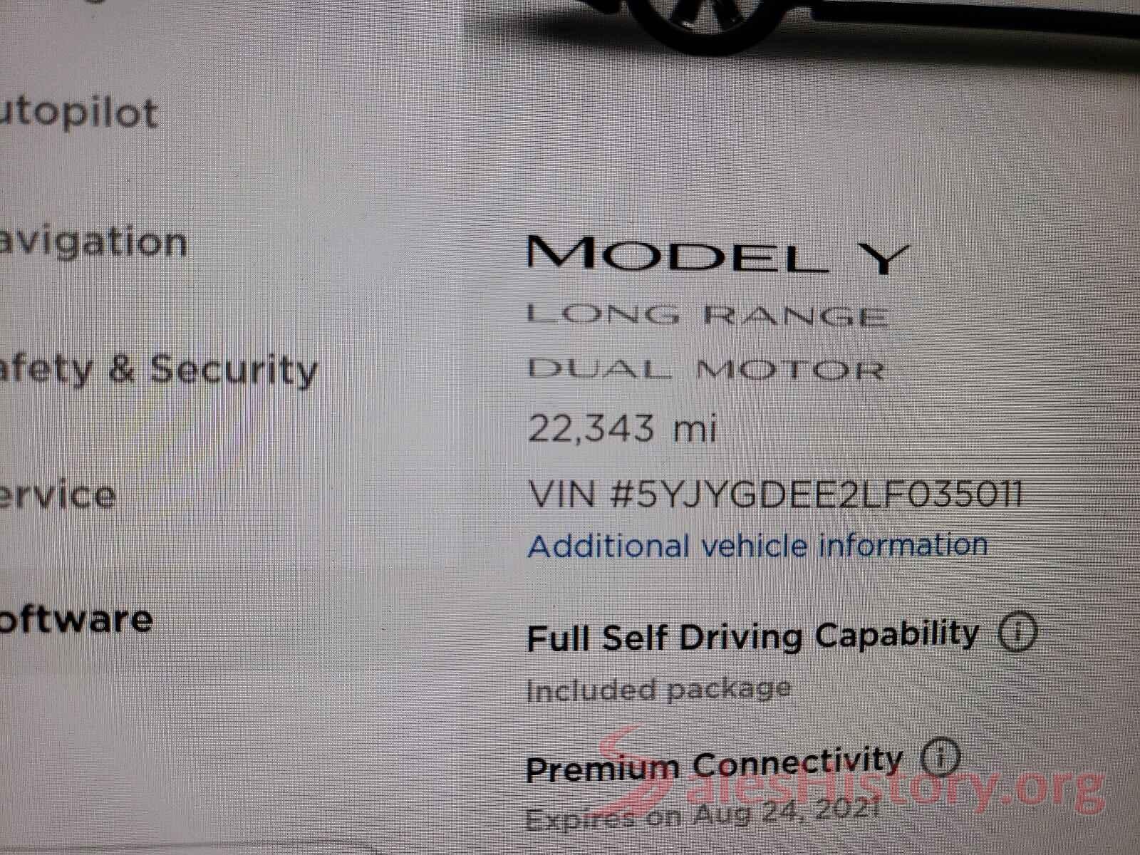 5YJYGDEE2LF035011 2020 TESLA MODEL Y