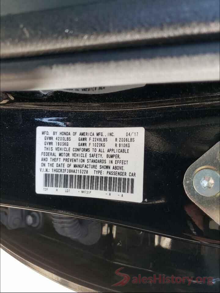 1HGCR2F38HA215228 2017 HONDA ACCORD