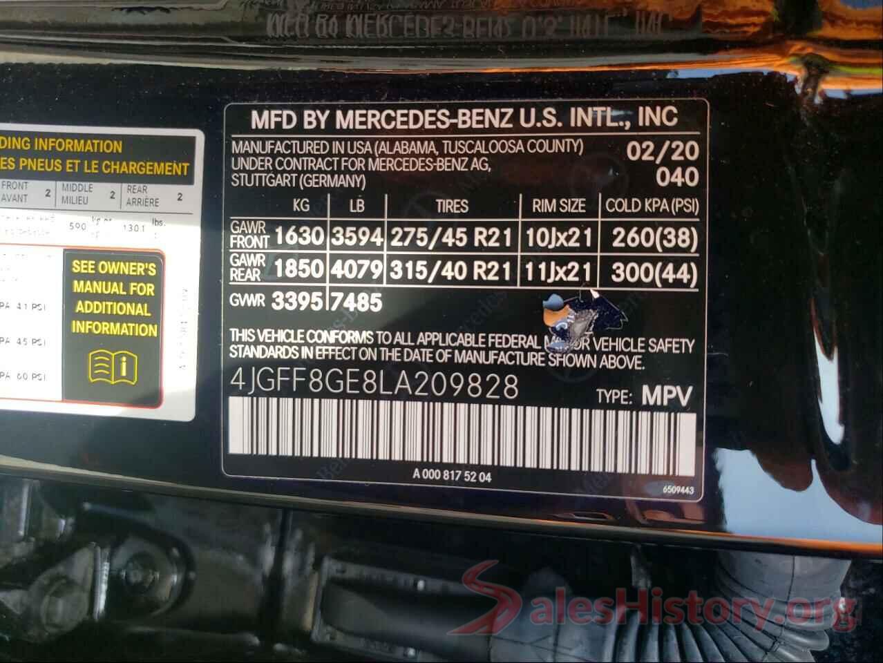 4JGFF8GE8LA209828 2020 MERCEDES-BENZ GLS-CLASS