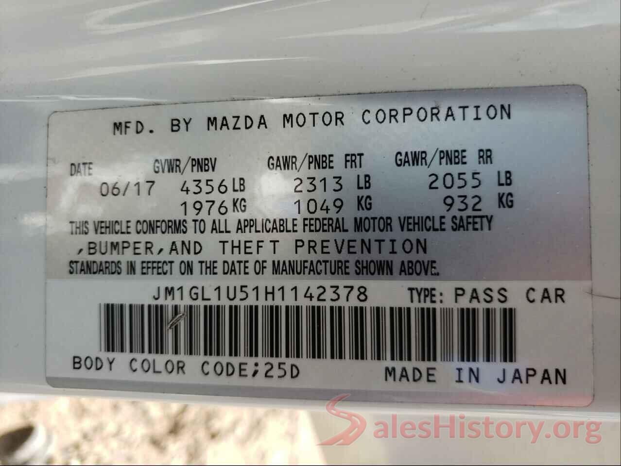 JM1GL1U51H1142378 2017 MAZDA 6