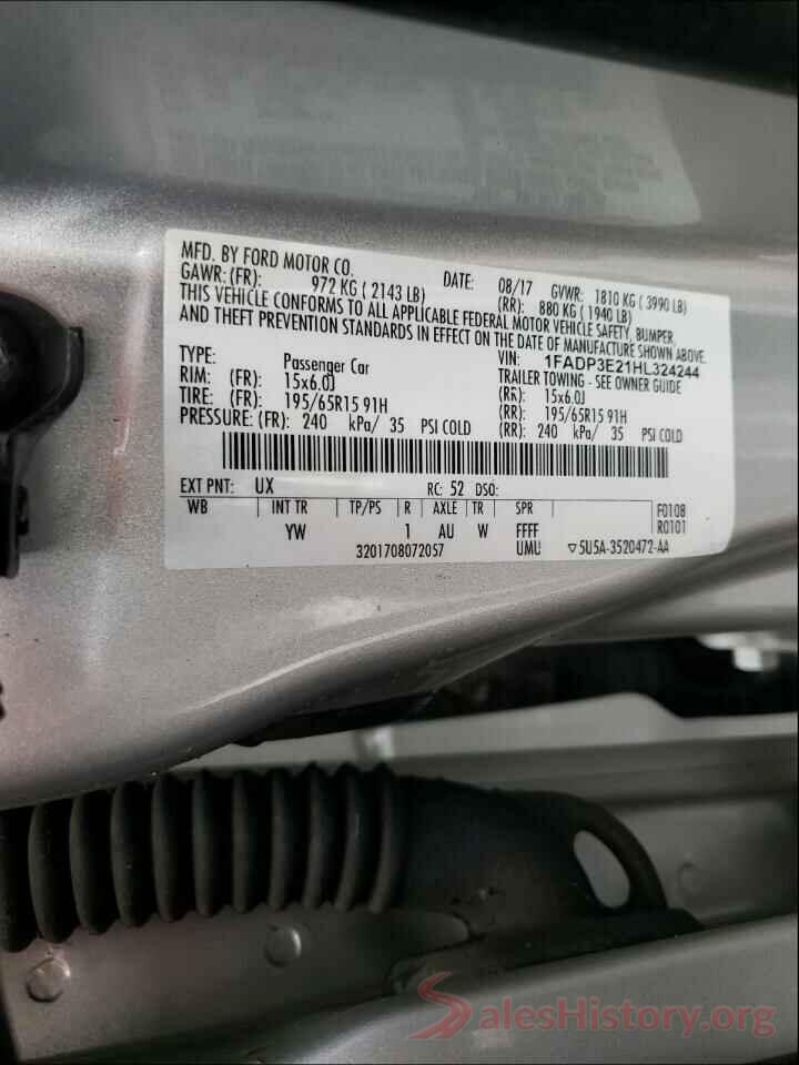 1FADP3E21HL324244 2017 FORD FOCUS