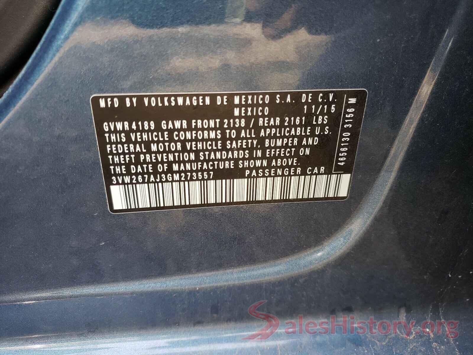 3VW267AJ3GM273557 2016 VOLKSWAGEN JETTA