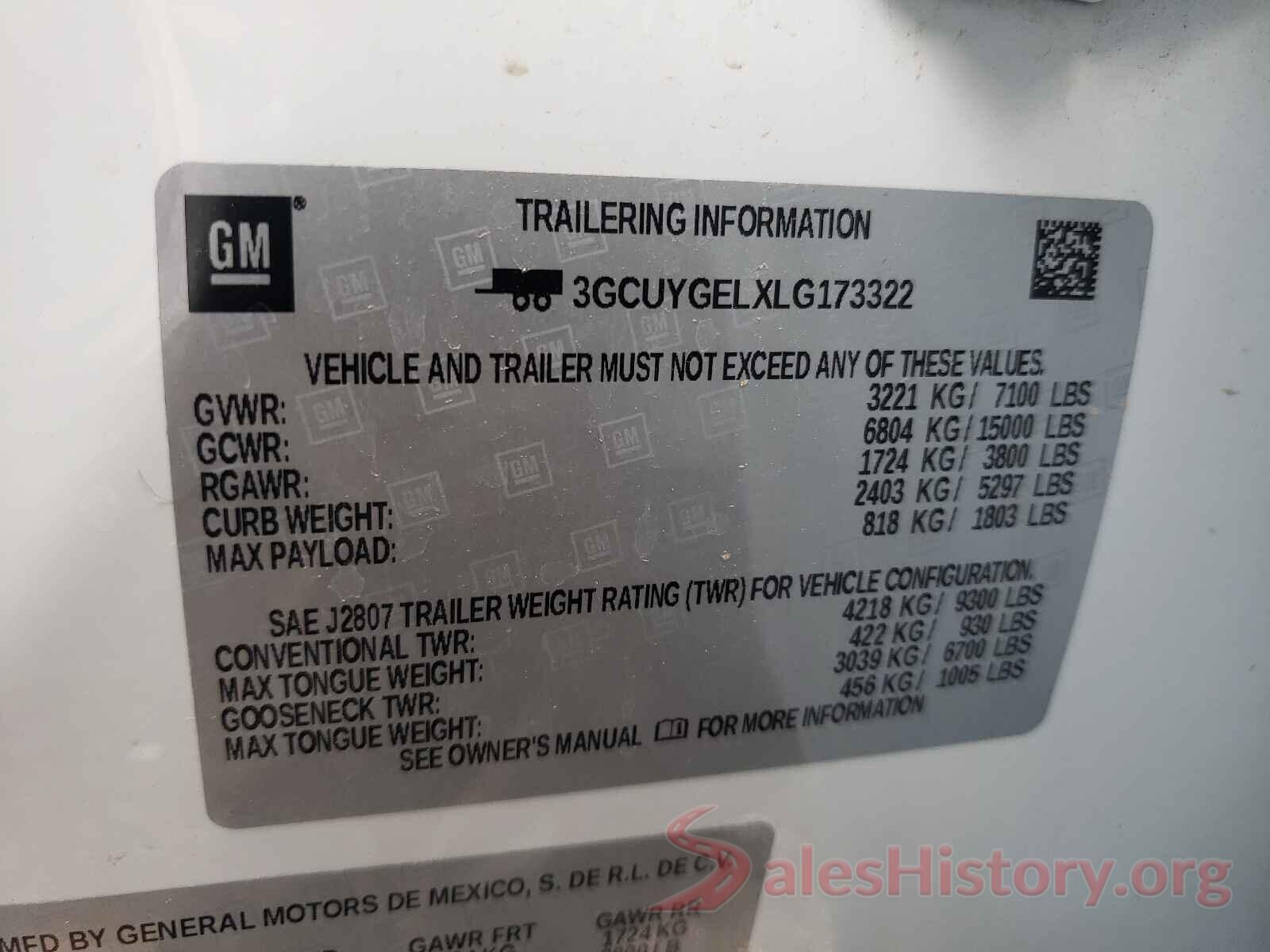 3GCUYGELXLG173322 2020 CHEVROLET SILVERADO