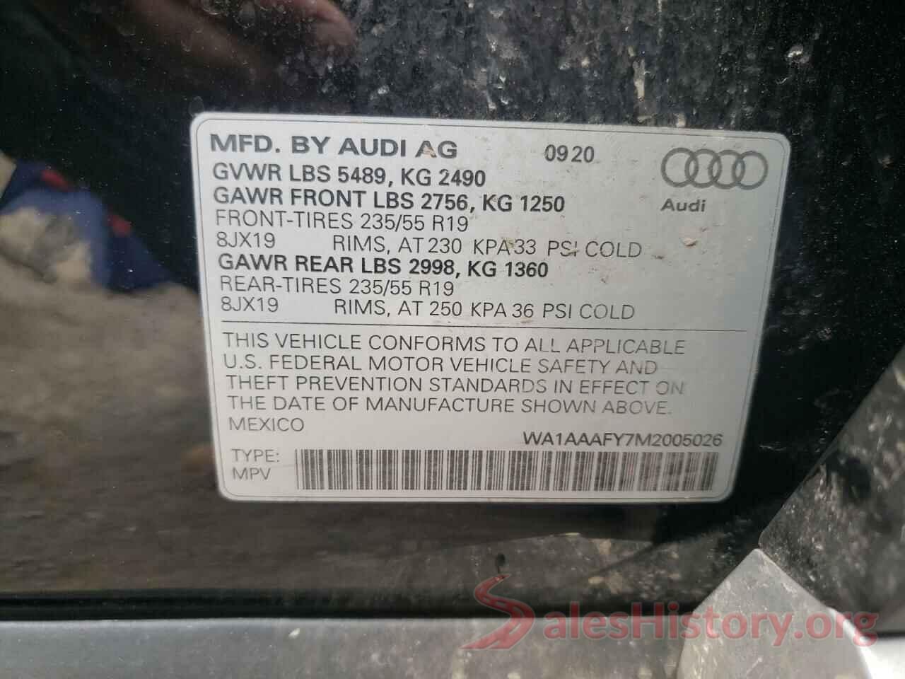 WA1AAAFY7M2005026 2021 AUDI Q5