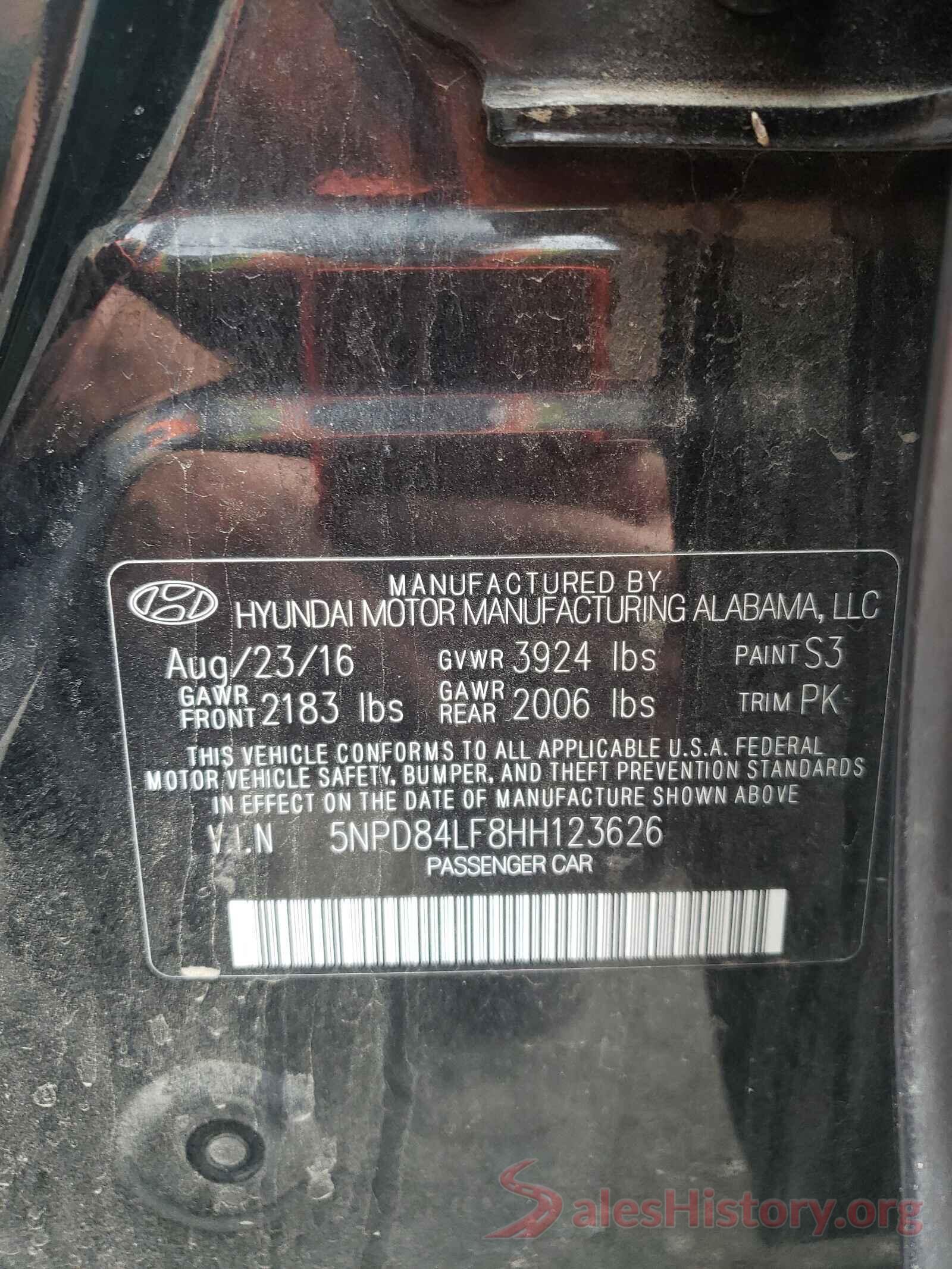 5NPD84LF8HH123626 2017 HYUNDAI ELANTRA