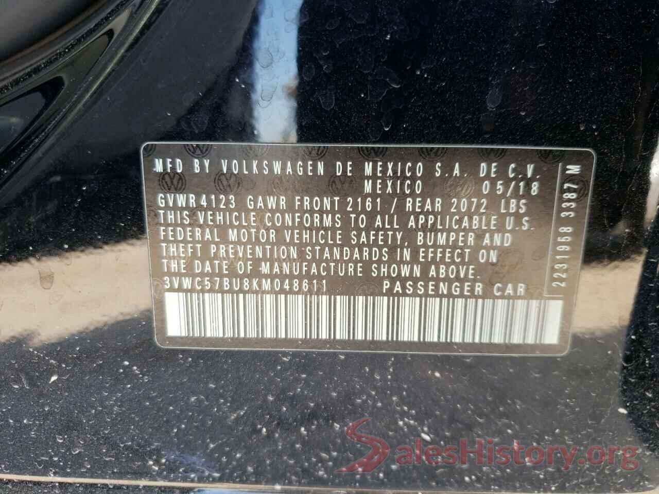 3VWC57BU8KM048611 2019 VOLKSWAGEN JETTA