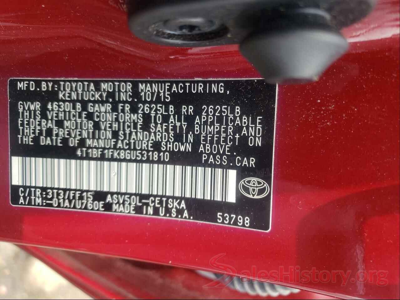 4T1BF1FK8GU531810 2016 TOYOTA CAMRY