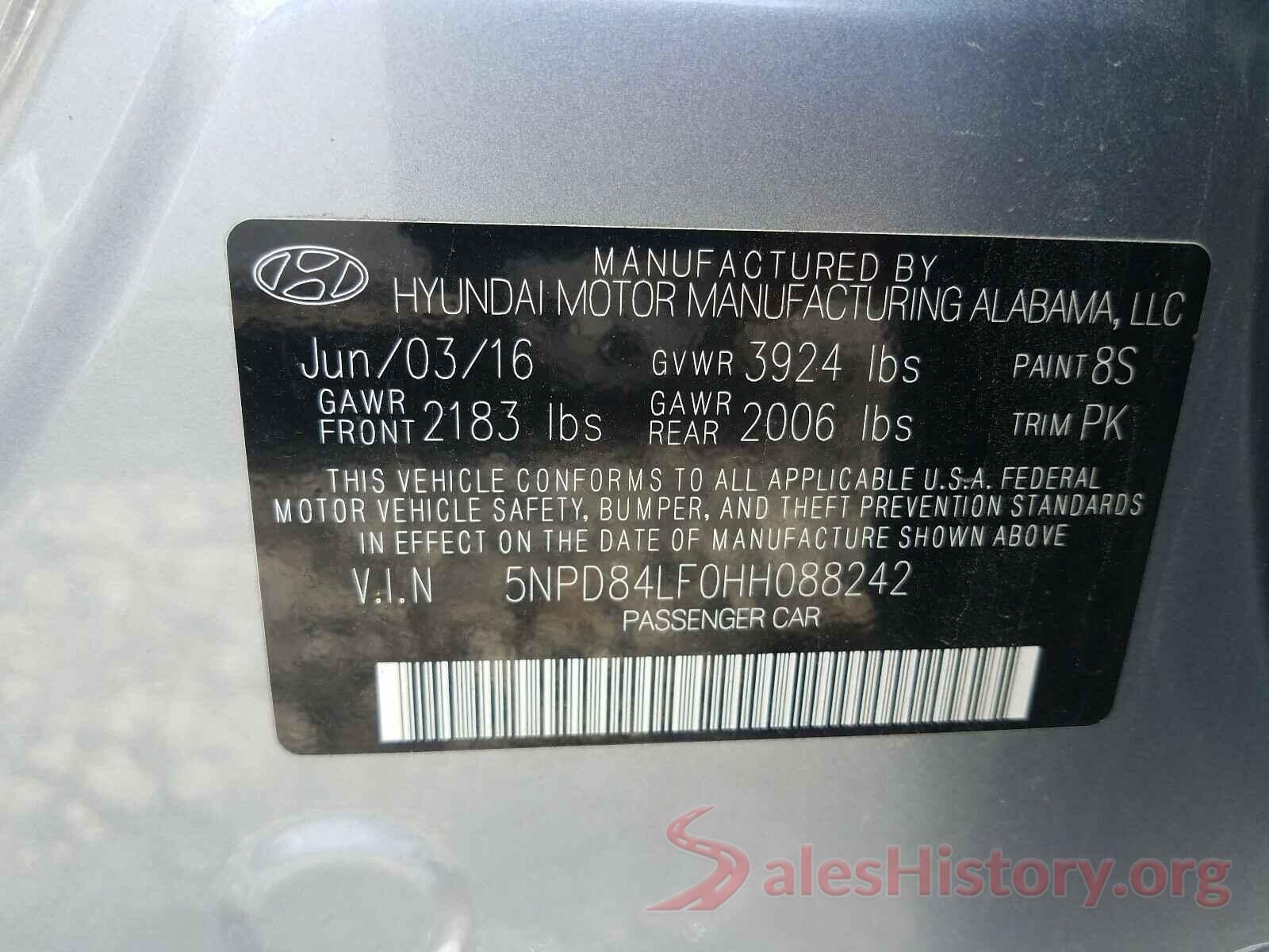 5NPD84LF0HH088242 2017 HYUNDAI ELANTRA