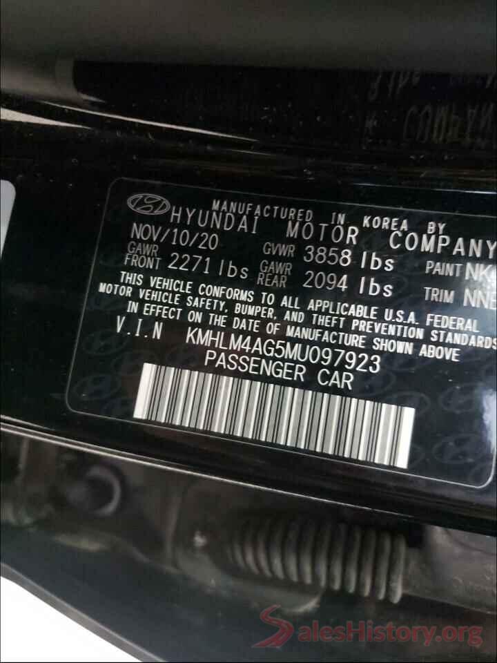 KMHLM4AG5MU097923 2021 HYUNDAI ELANTRA