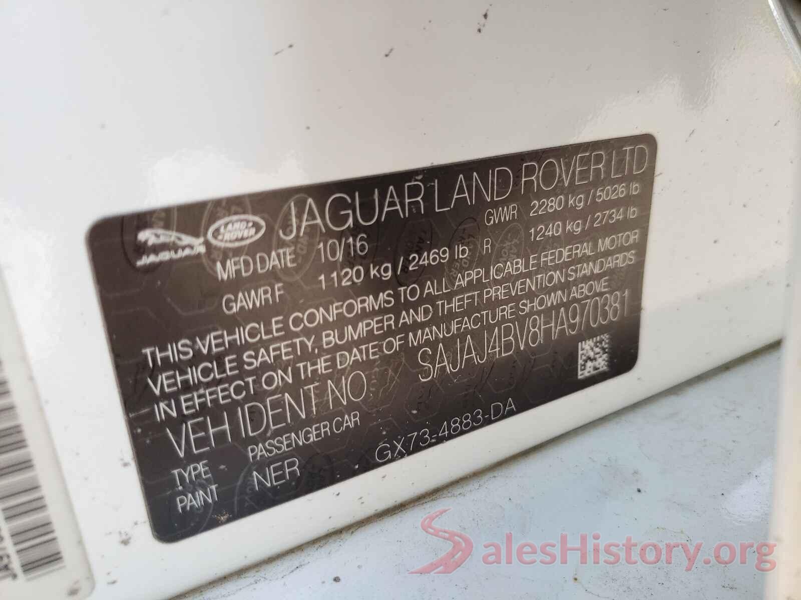 SAJAJ4BV8HA970381 2017 JAGUAR XE