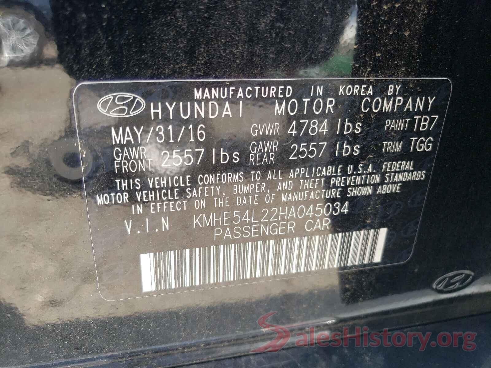 KMHE54L22HA045034 2017 HYUNDAI SONATA