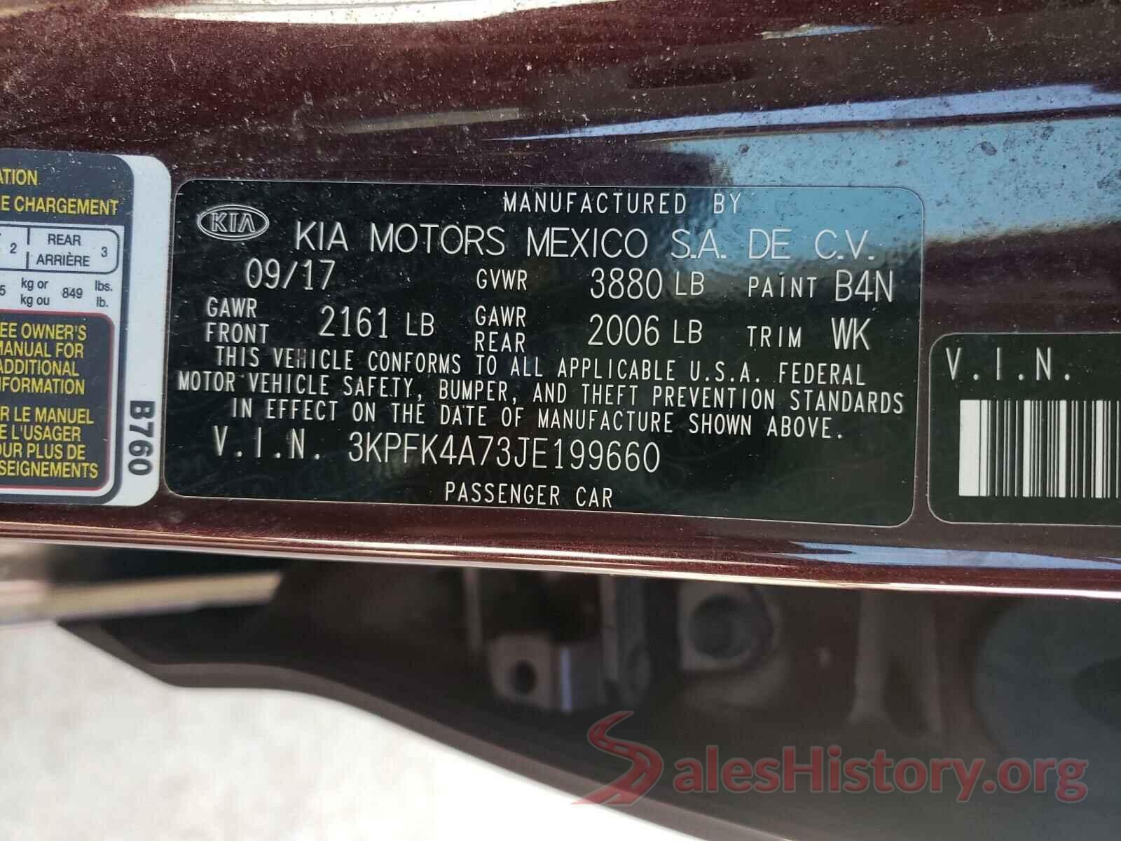 3KPFK4A73JE199660 2018 KIA FORTE