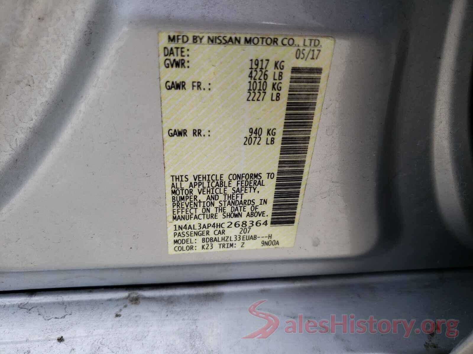 1N4AL3AP4HC268364 2017 NISSAN ALTIMA