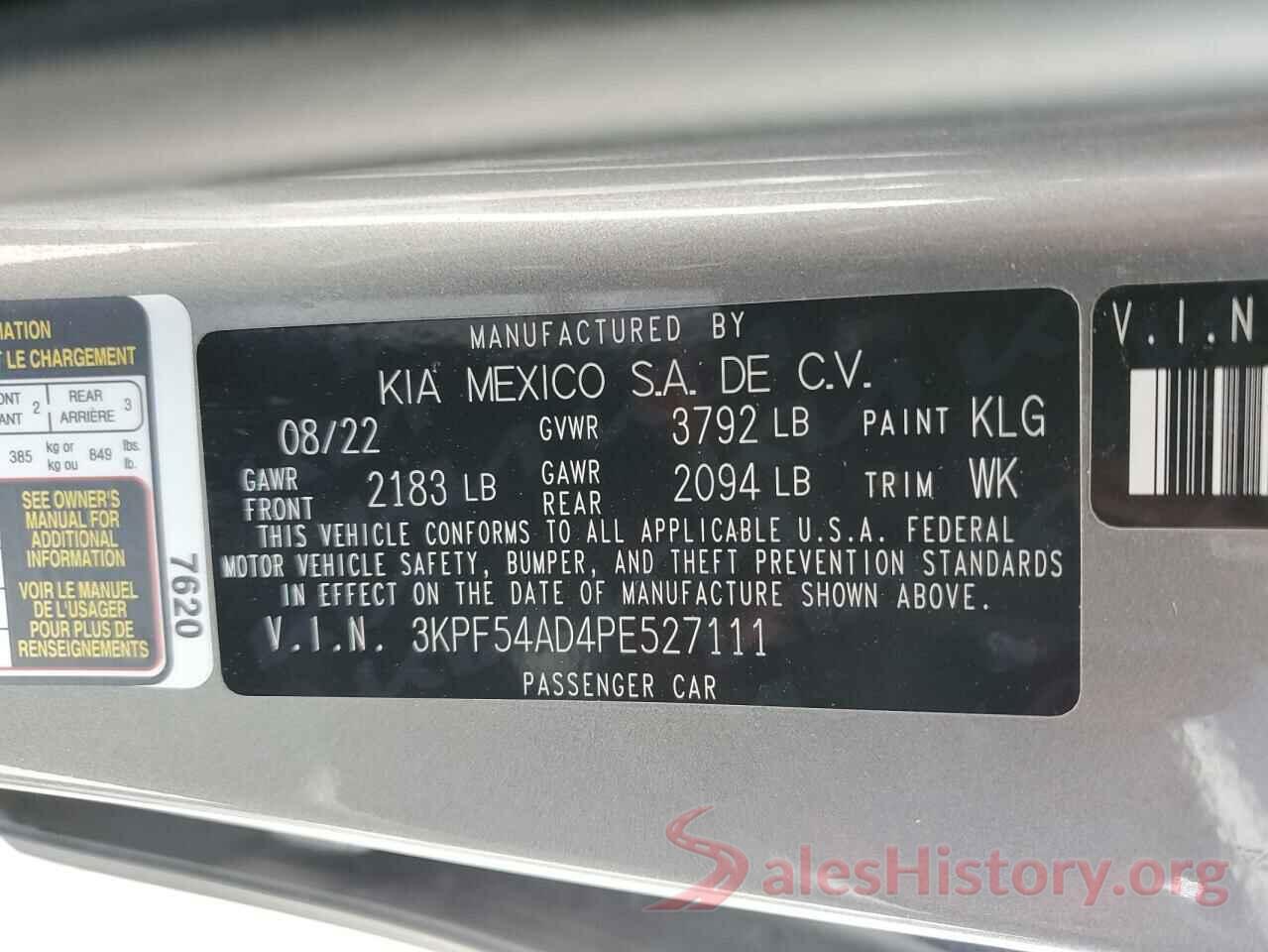 3KPF54AD4PE527111 2023 KIA FORTE