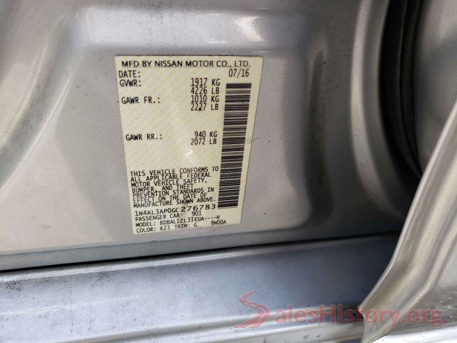 1N4AL3AP0GC276783 2016 NISSAN ALTIMA