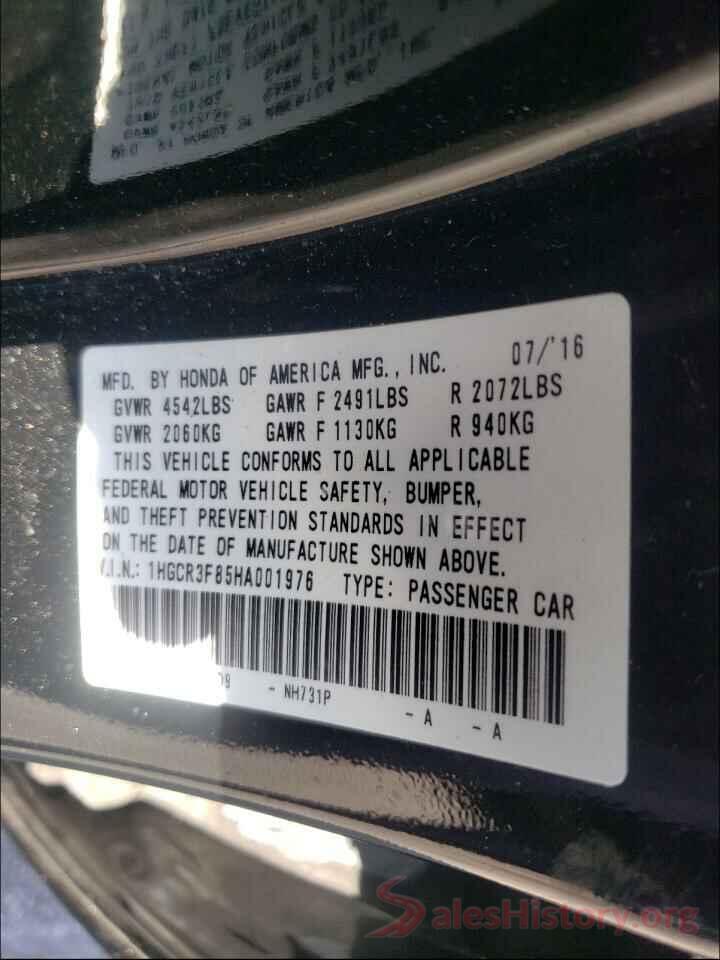 1HGCR3F85HA001976 2017 HONDA ACCORD