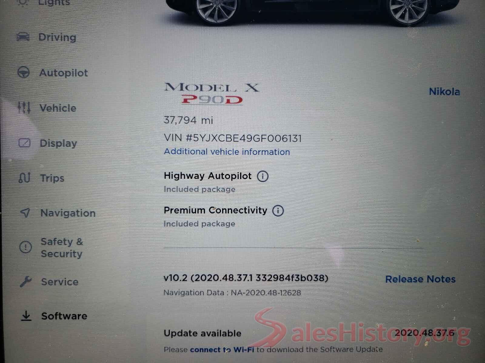 5YJXCBE49GF006131 2016 TESLA MODEL X