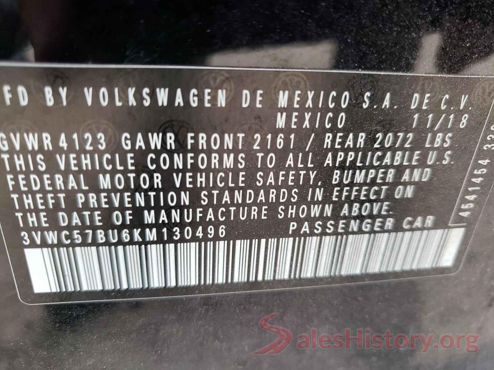 3VWC57BU6KM130496 2019 VOLKSWAGEN JETTA