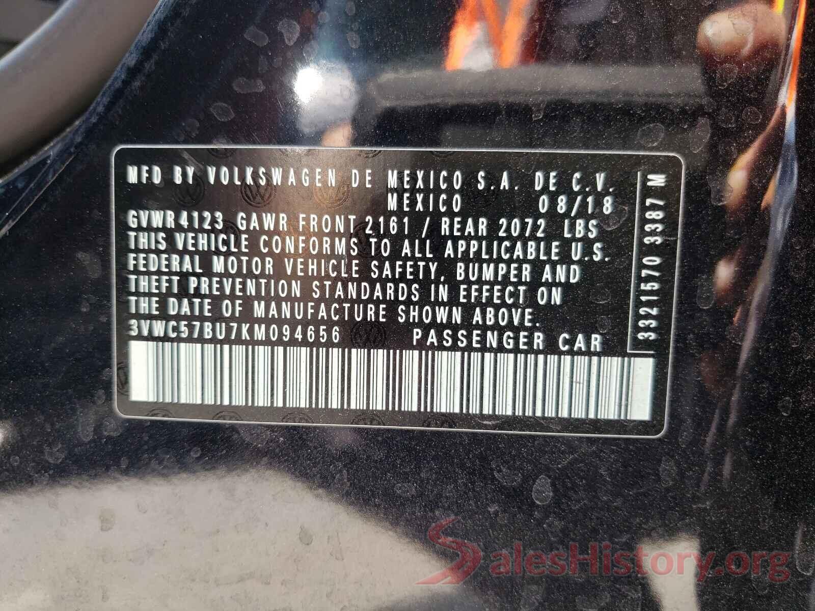 3VWC57BU7KM094656 2019 VOLKSWAGEN JETTA