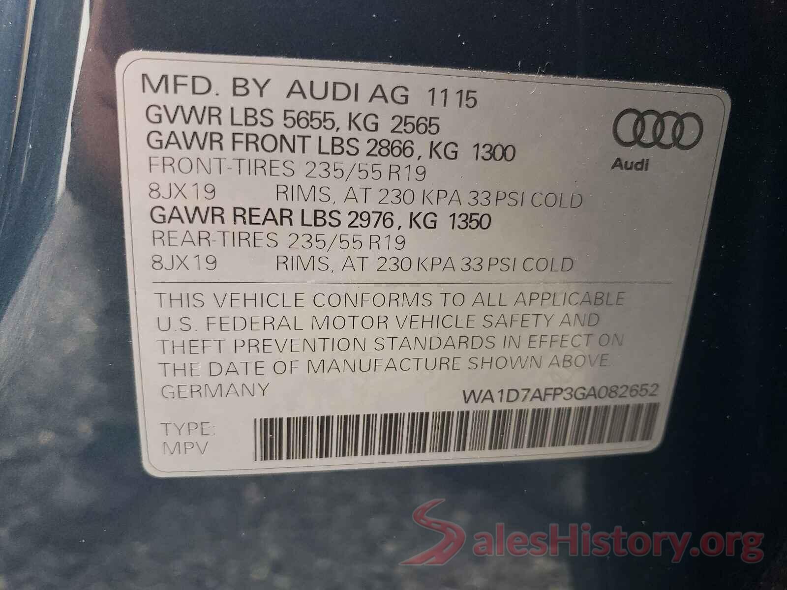 WA1D7AFP3GA082652 2016 AUDI Q5