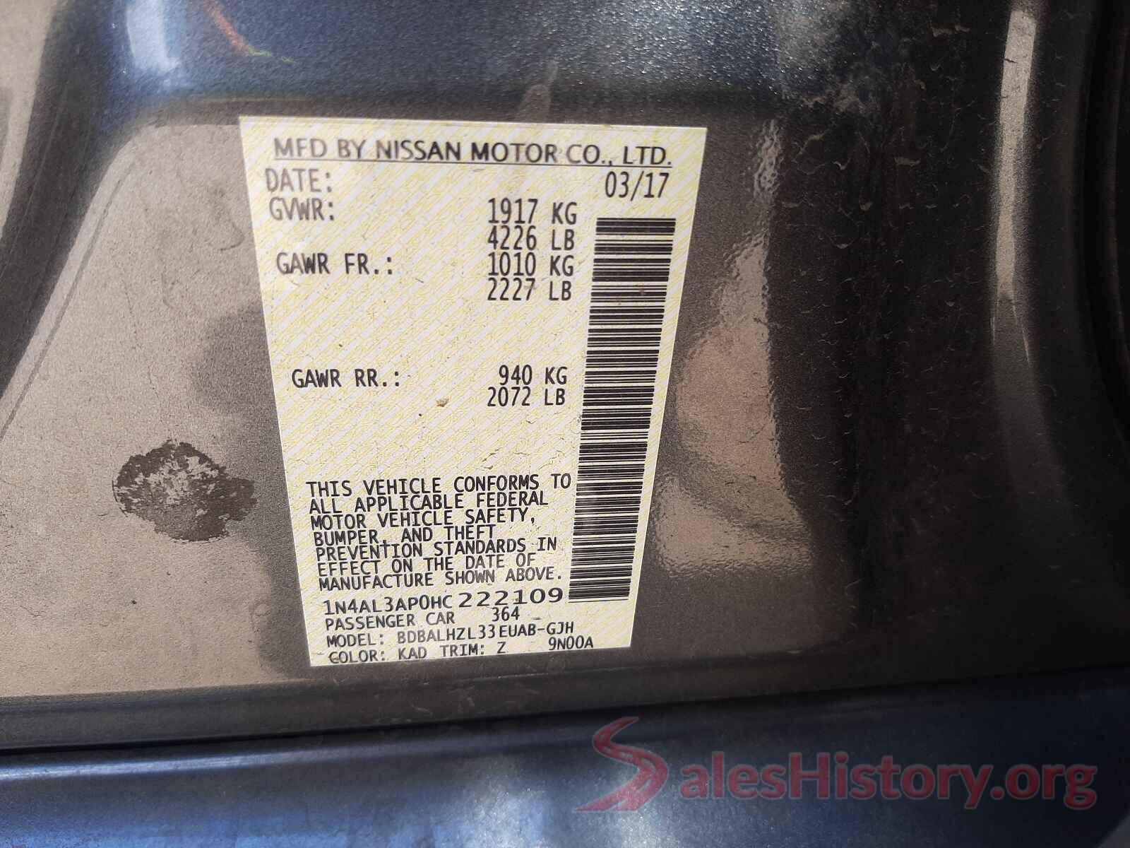 1N4AL3AP0HC222109 2017 NISSAN ALTIMA