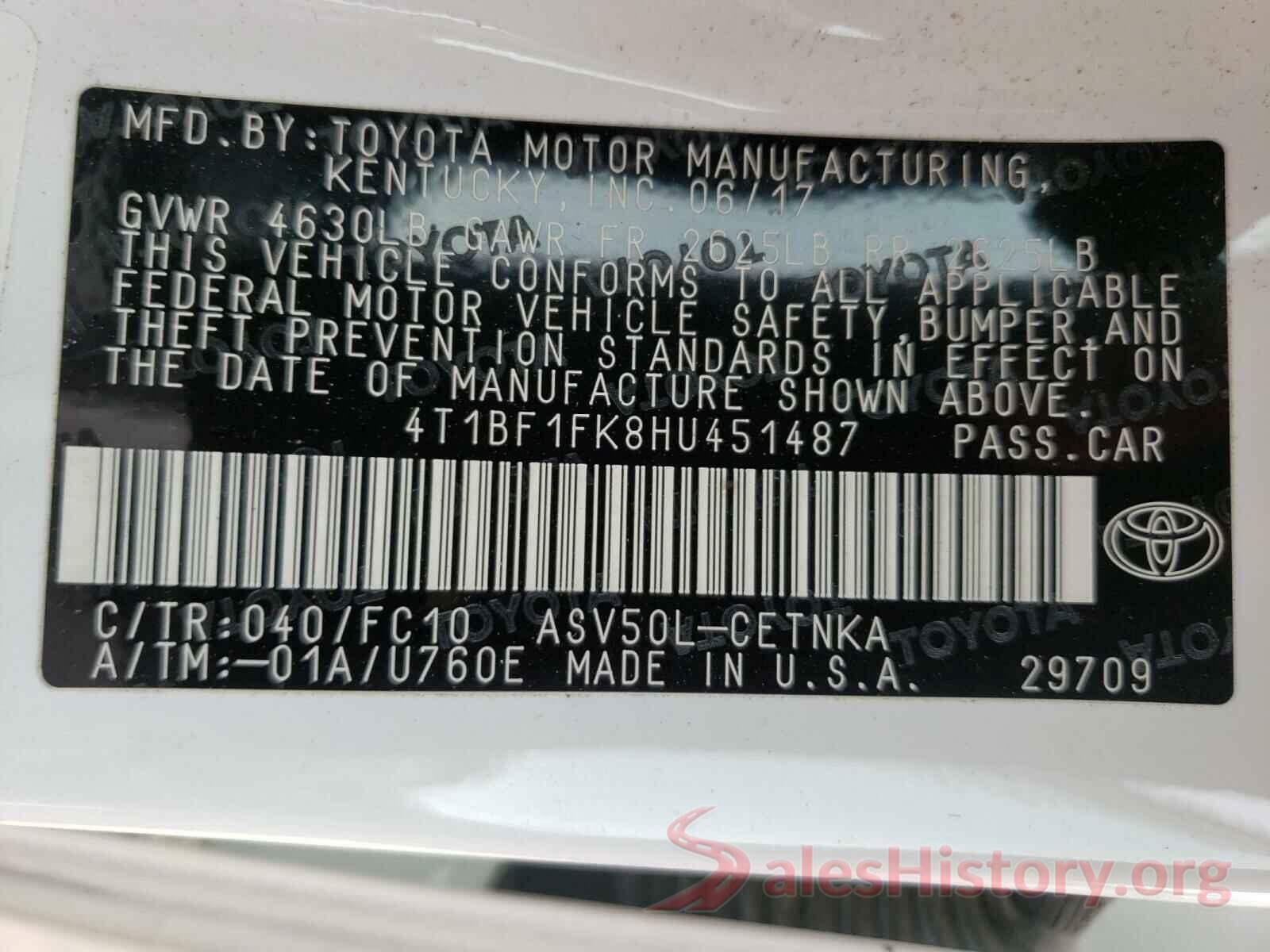 4T1BF1FK8HU451487 2017 TOYOTA CAMRY