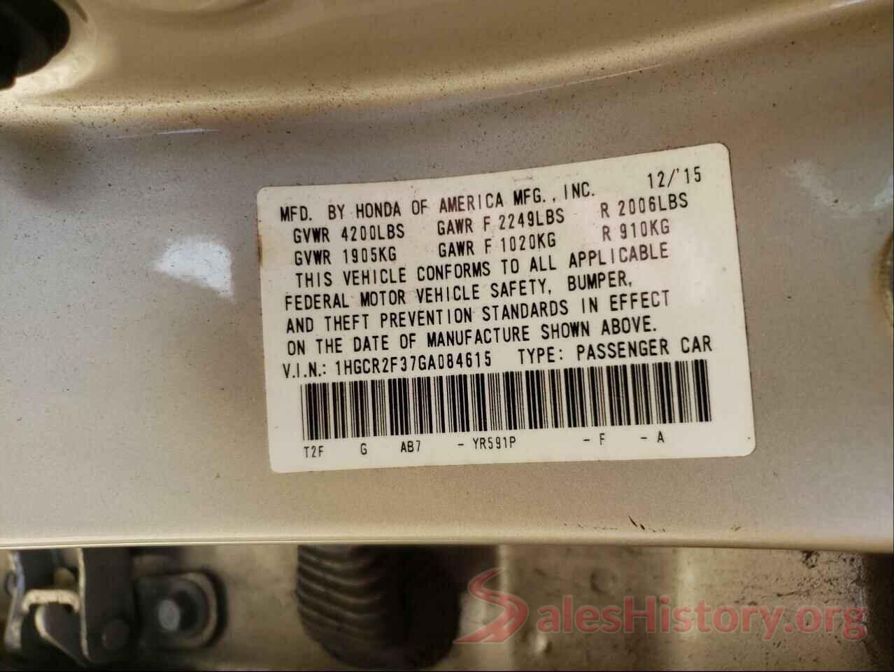 1HGCR2F37GA084615 2016 HONDA ACCORD