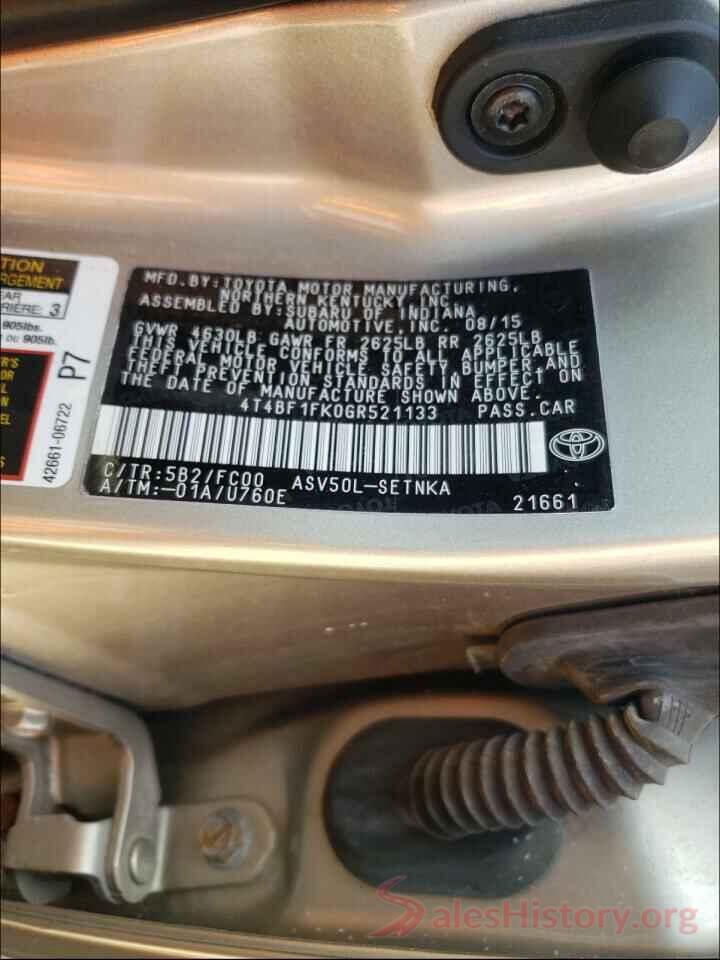 4T4BF1FK0GR521133 2016 TOYOTA CAMRY