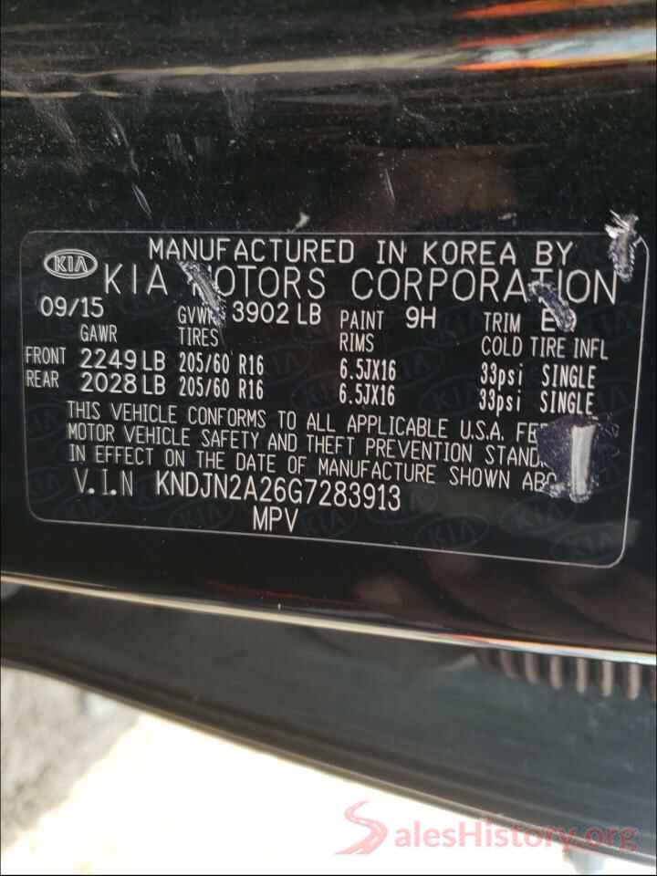 KNDJN2A26G7283913 2016 KIA SOUL