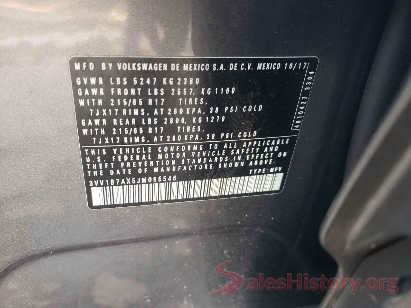 3VV1B7AX5JM055546 2018 VOLKSWAGEN TIGUAN