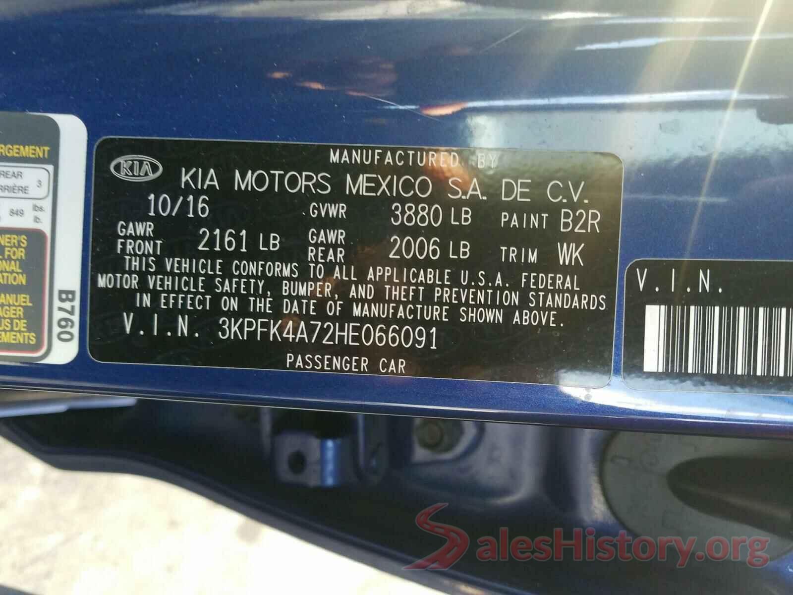 3KPFK4A72HE066091 2017 KIA FORTE