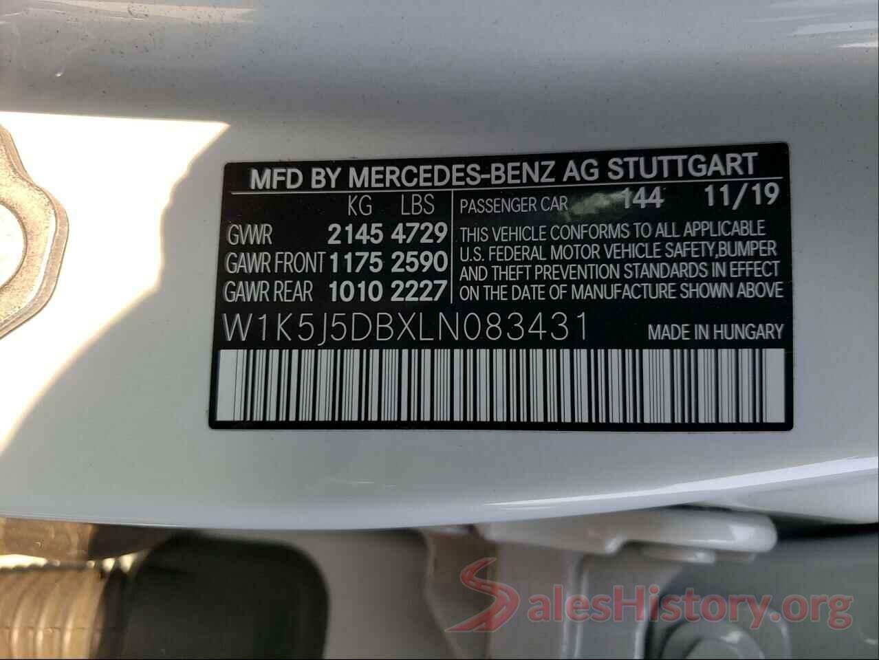 W1K5J5DBXLN083431 2020 MERCEDES-BENZ CLA-CLASS