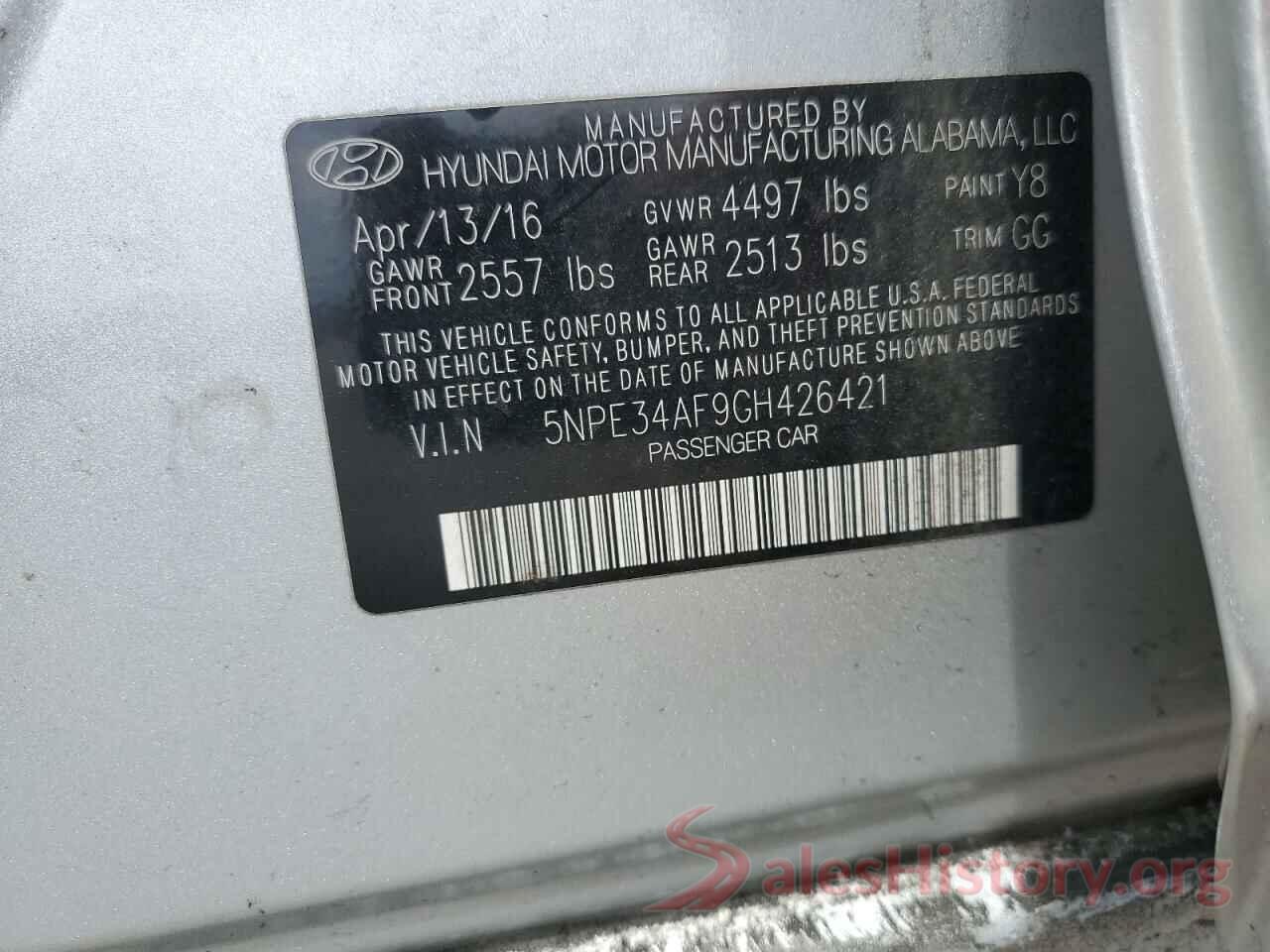 5NPE34AF9GH426421 2016 HYUNDAI SONATA