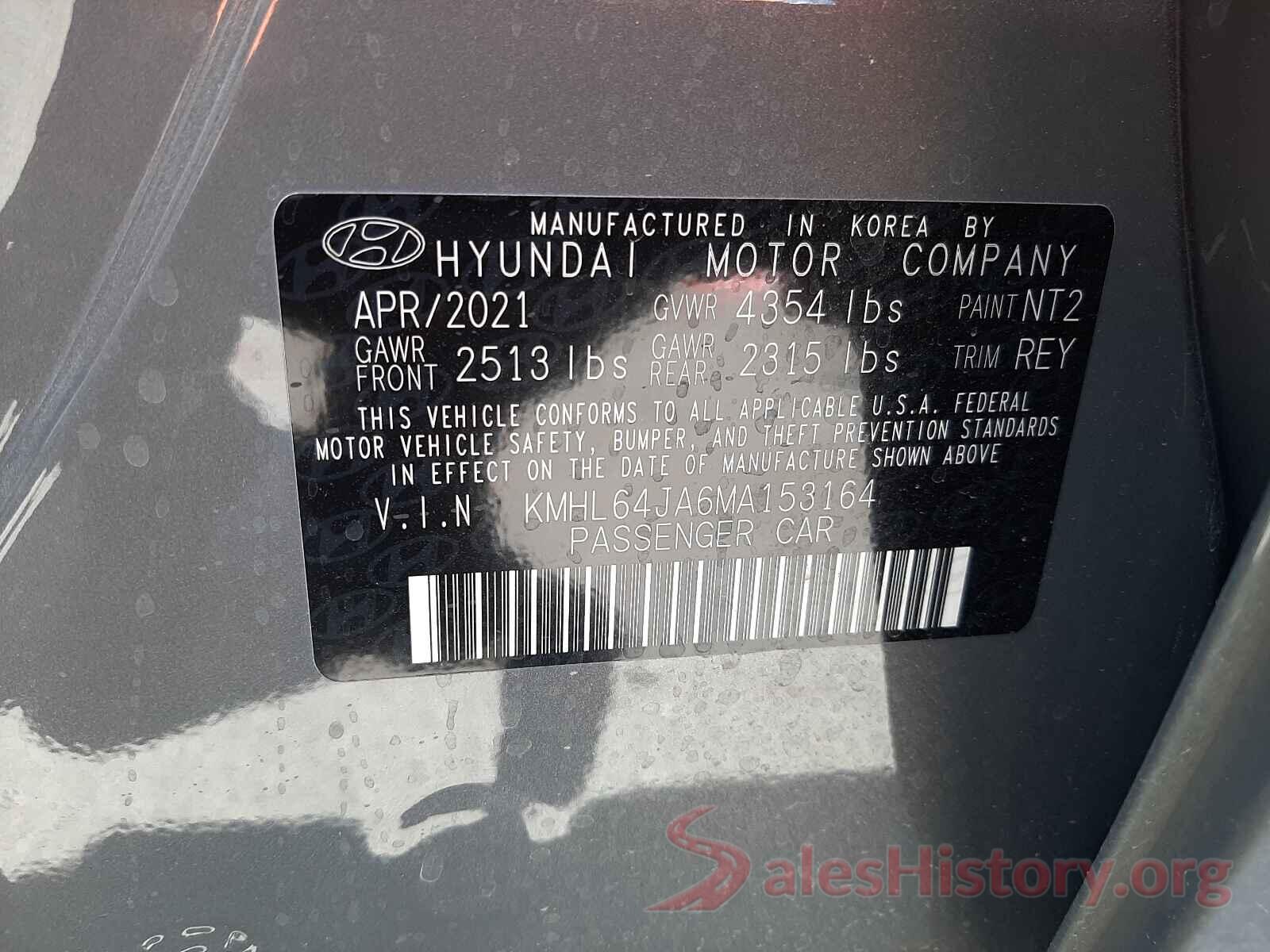 KMHL64JA6MA153164 2021 HYUNDAI SONATA