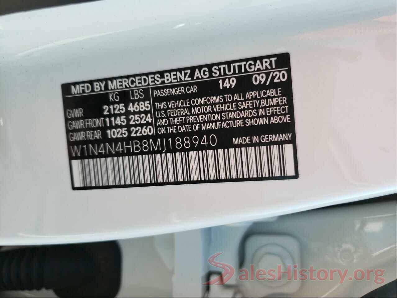 W1N4N4HB8MJ188940 2021 MERCEDES-BENZ GLA-CLASS