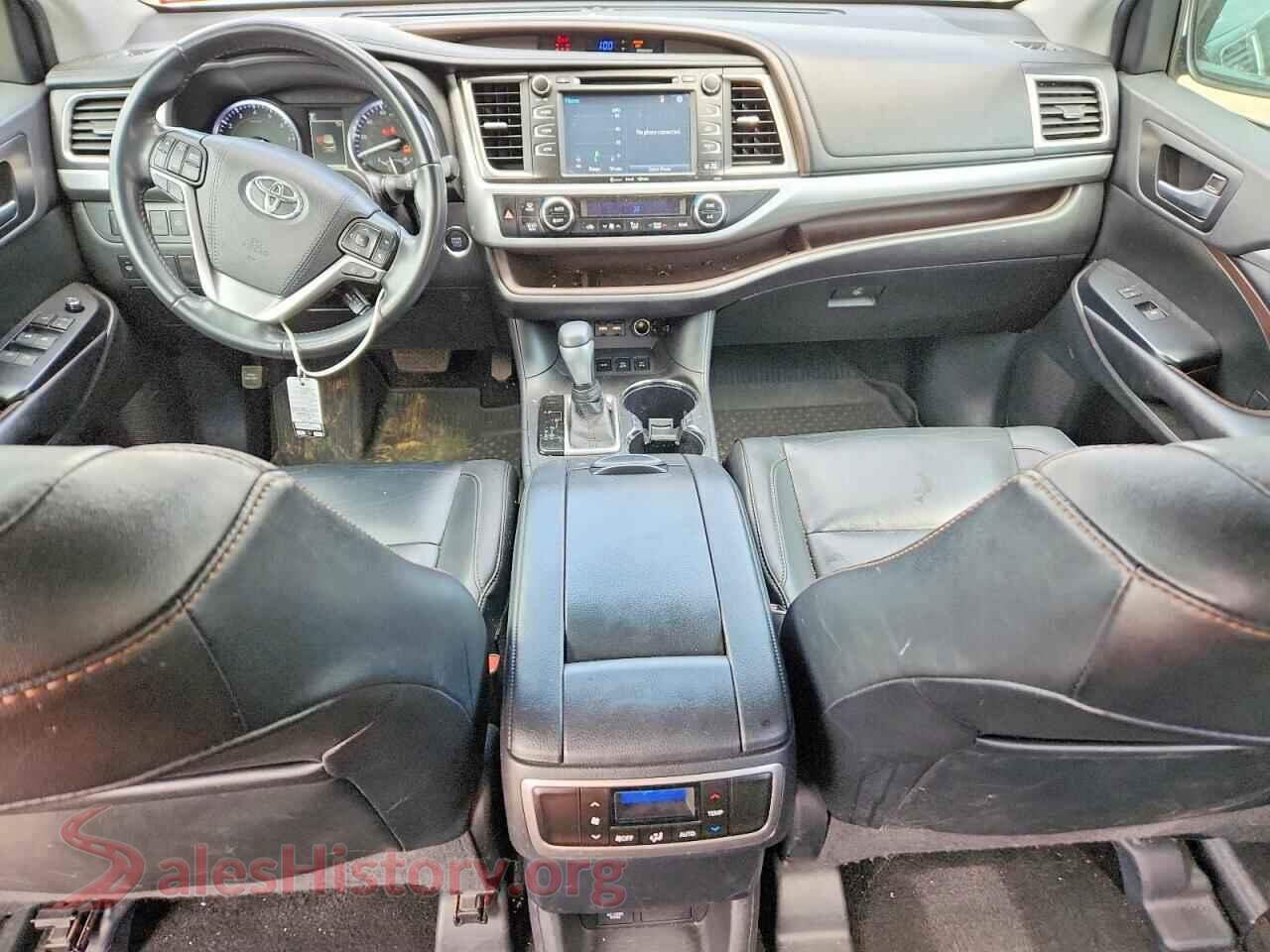 2019 TOYOTA HIGHLANDER VIN 5TDJZRFH1KS625714, interior dashboard