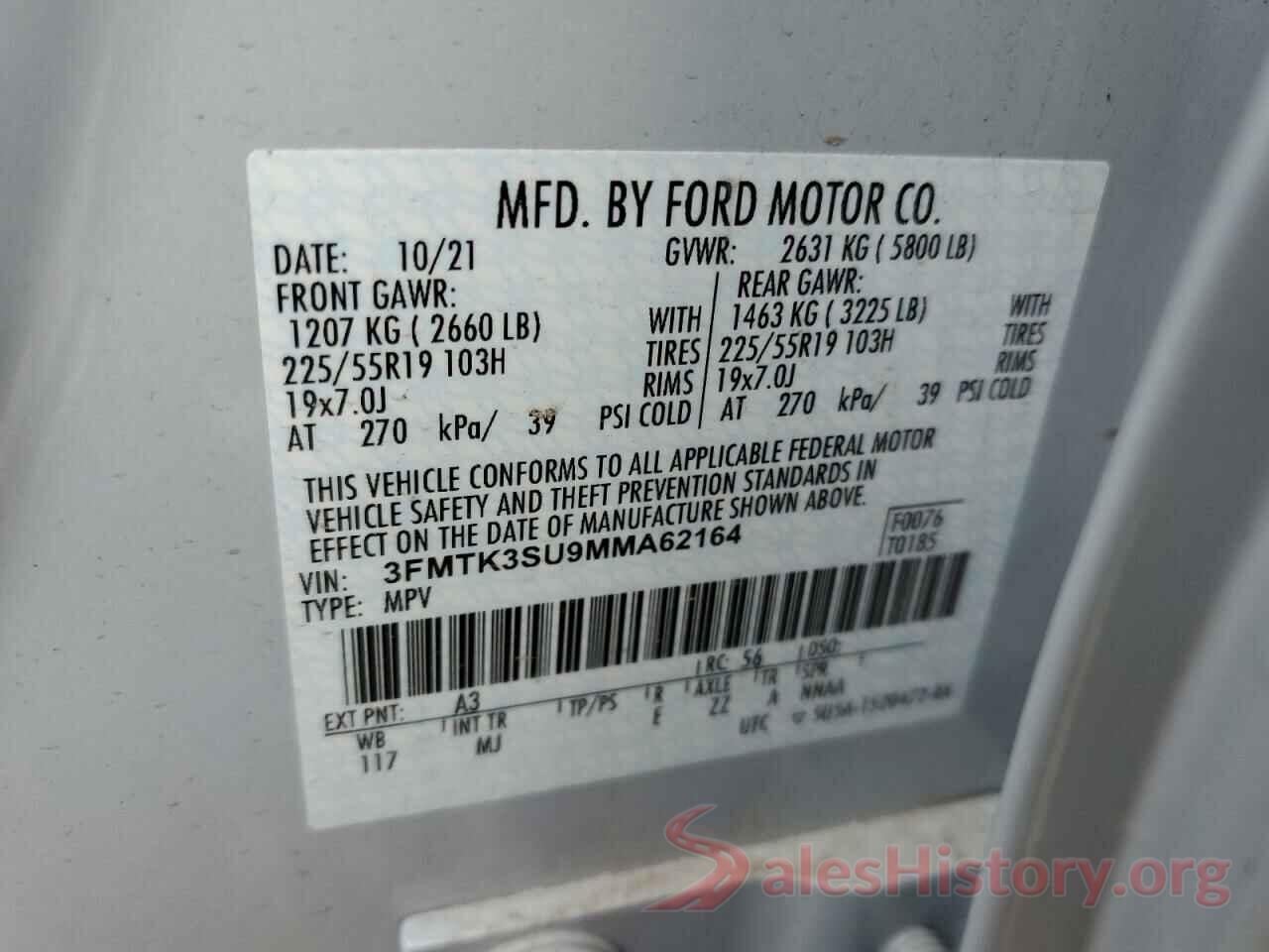 3FMTK3SU9MMA62164 2021 FORD MUSTANG