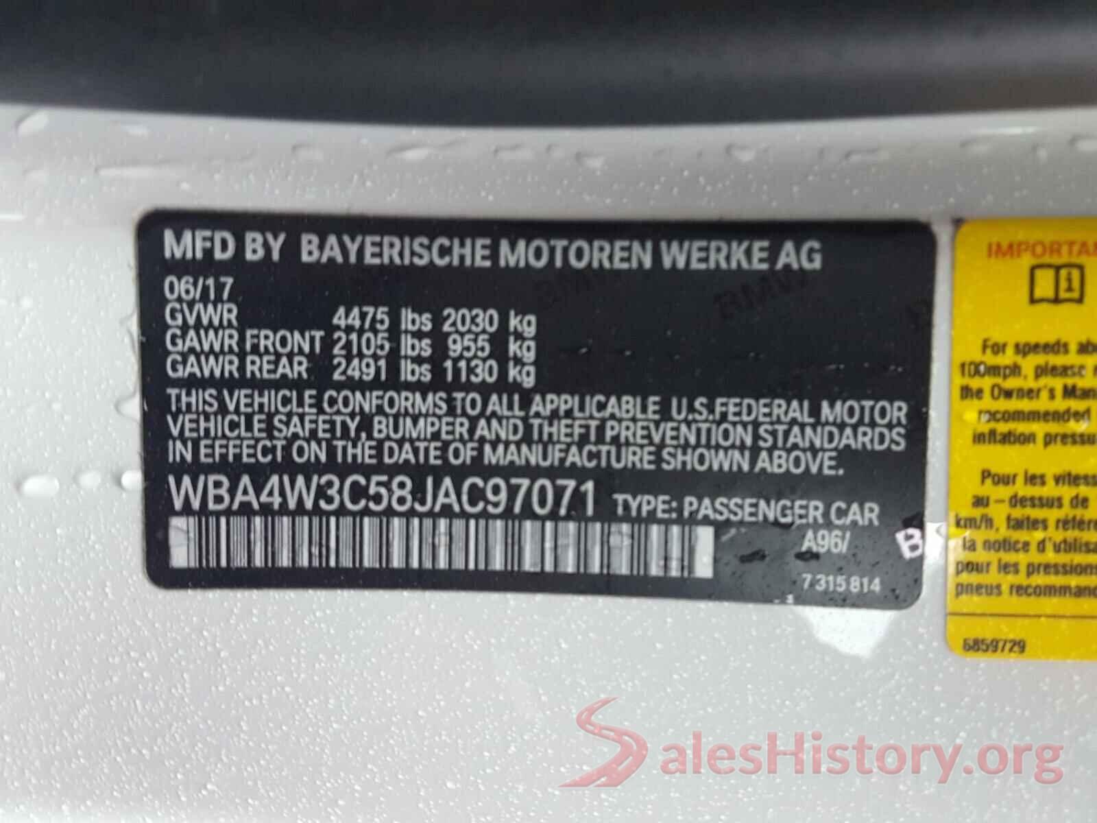 WBA4W3C58JAC97071 2018 BMW 4 SERIES