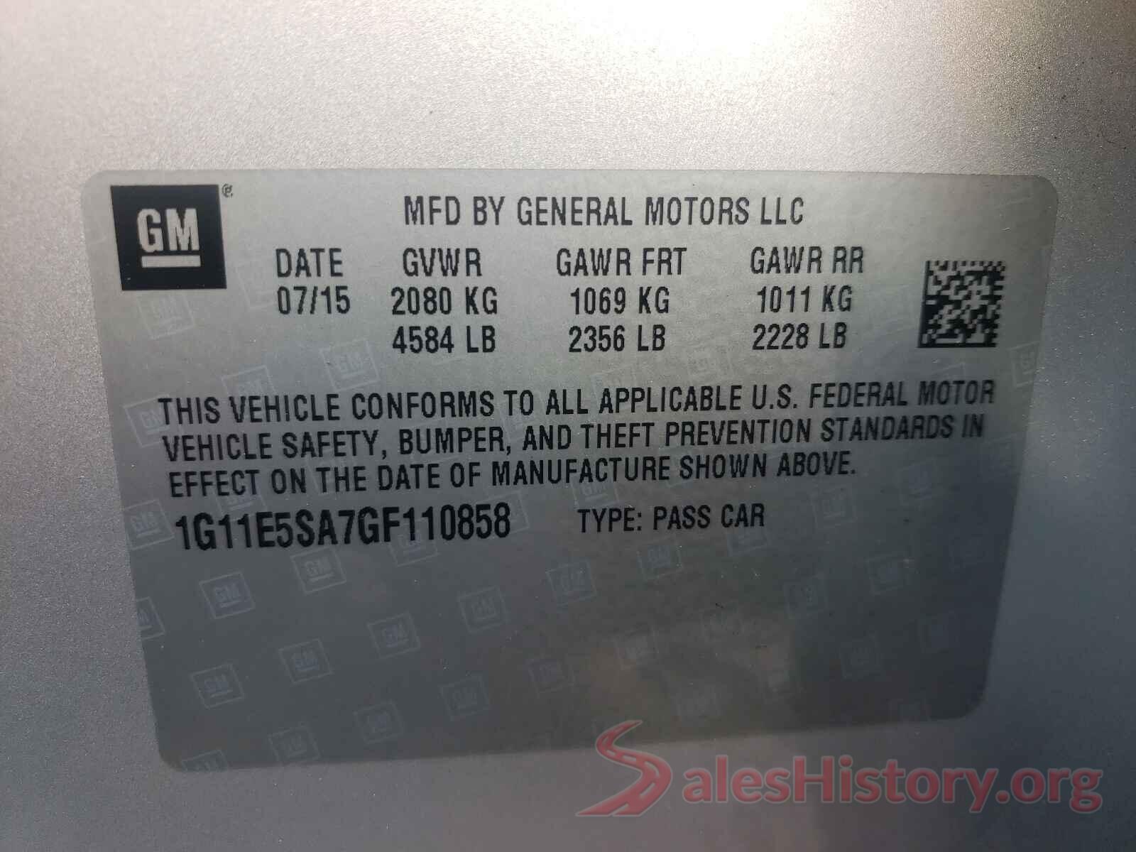 1G11E5SA7GF110858 2016 CHEVROLET MALIBU