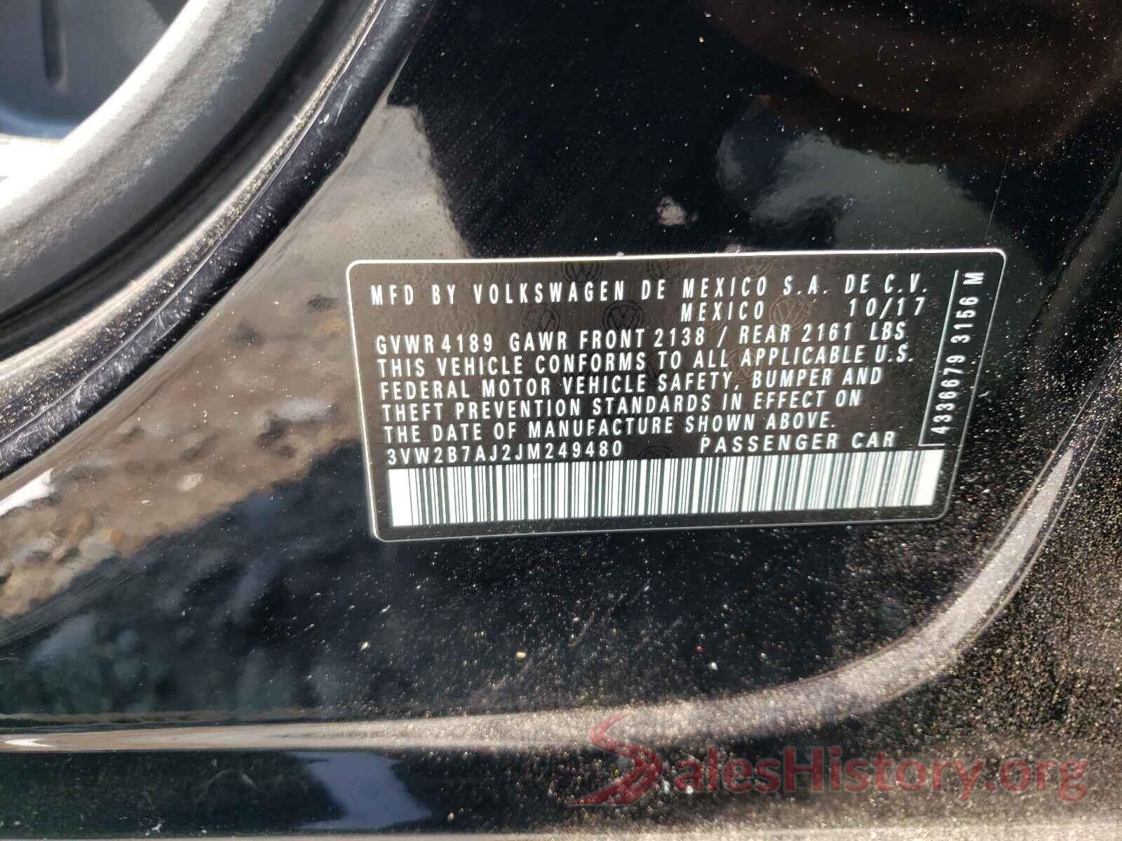 3VW2B7AJ2JM249480 2018 VOLKSWAGEN JETTA