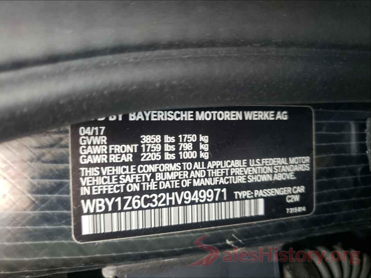 WBY1Z6C32HV949971 2017 BMW I SERIES