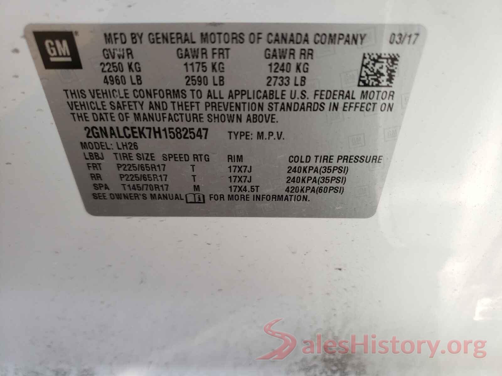 2GNALCEK7H1582547 2017 CHEVROLET EQUINOX