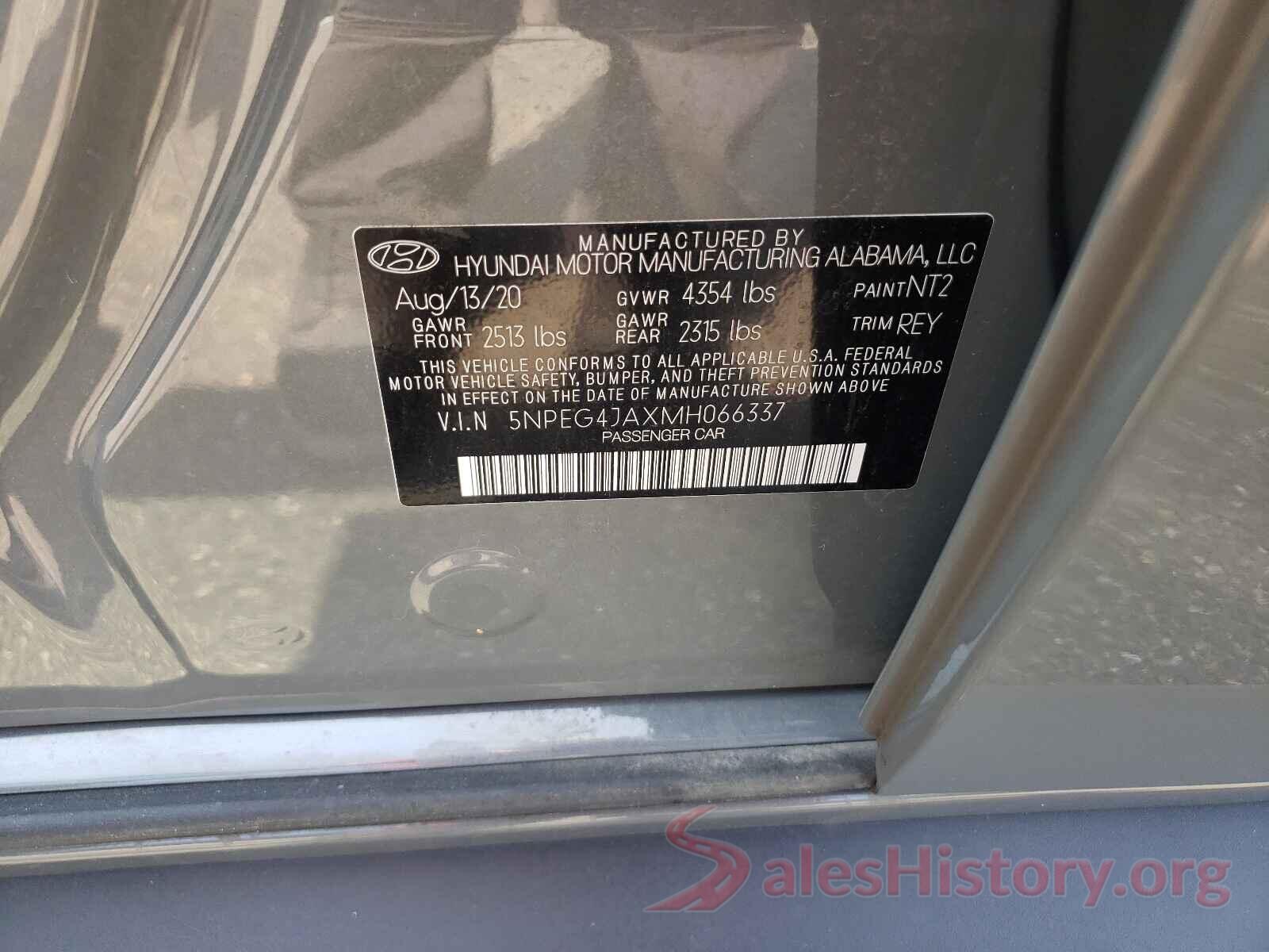 5NPEG4JAXMH066337 2021 HYUNDAI SONATA