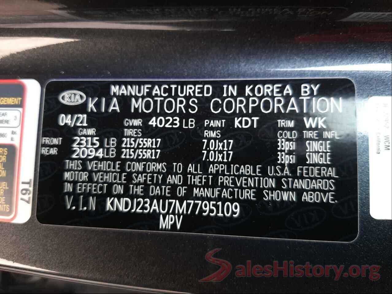 KNDJ23AU7M7795109 2021 KIA SOUL