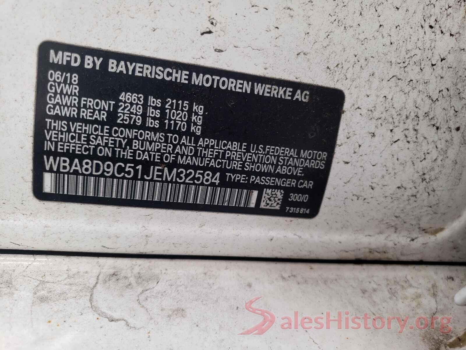 WBA8D9C51JEM32584 2018 BMW 3 SERIES