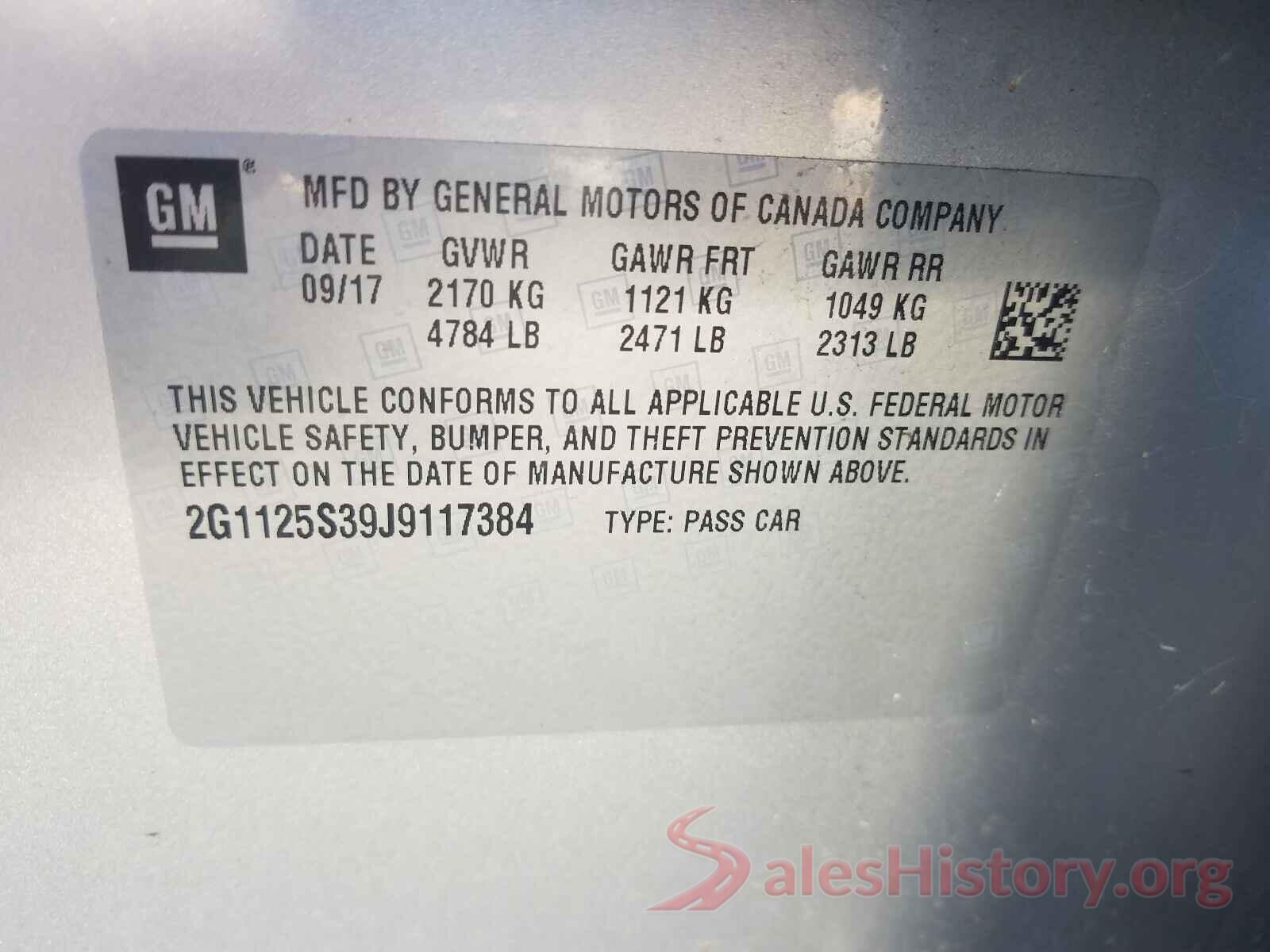 2G1125S39J9117384 2018 CHEVROLET IMPALA