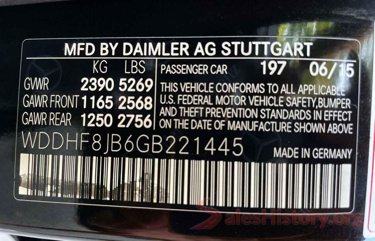 WDDHF8JB6GB221445 2016 MERCEDES-BENZ E-CLASS