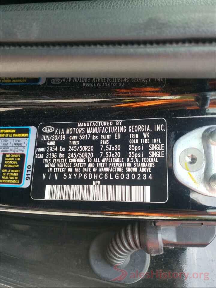 5XYP6DHC6LG030234 2020 KIA TELLURIDE