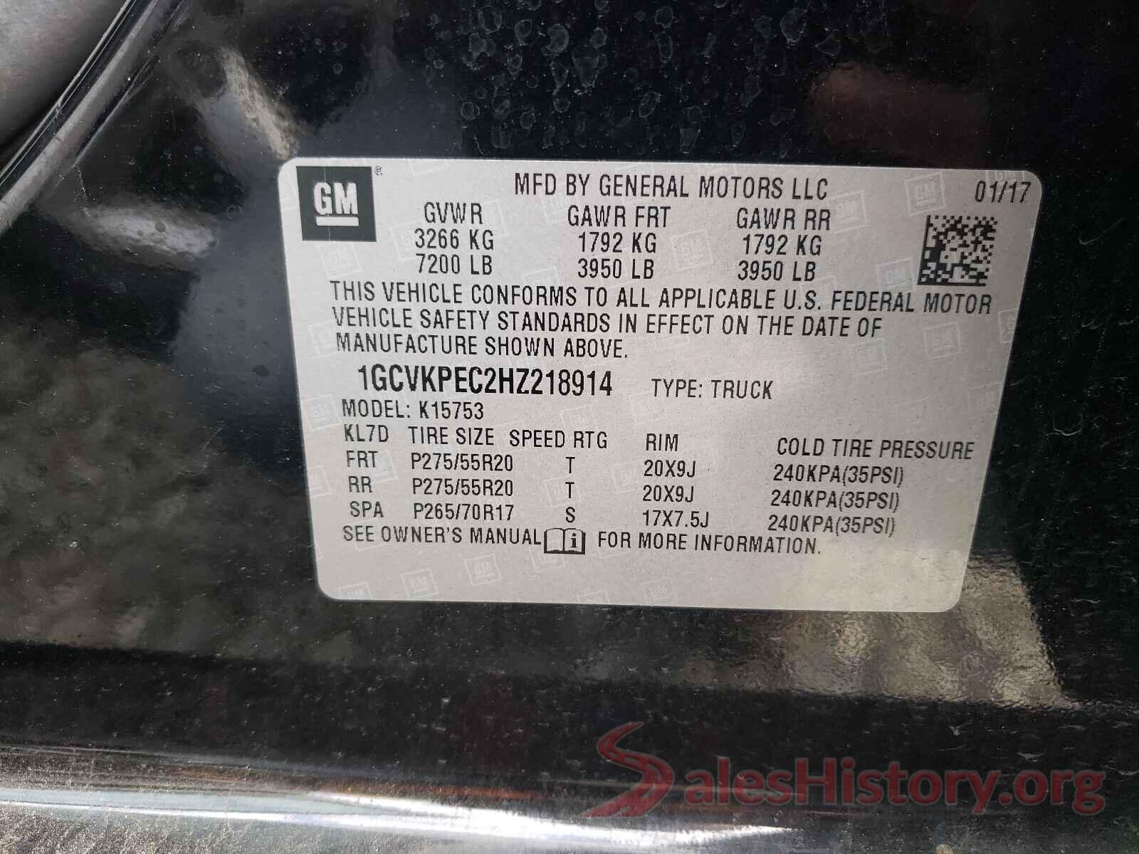 1GCVKPEC2HZ218914 2017 CHEVROLET SILVERADO